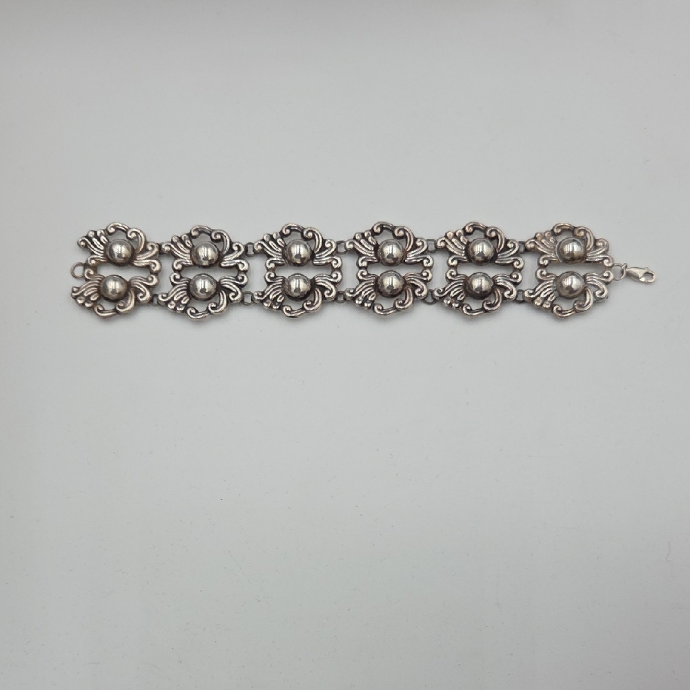 Vintage Sterling Silver Mexico Link Bracelet